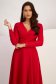 Red crepe dress up to the knee in cloche with crossed neckline - StarShinerS 6 - StarShinerS.com