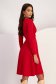 Red crepe dress up to the knee in cloche with crossed neckline - StarShinerS 2 - StarShinerS.com