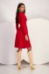 Red crepe dress up to the knee in cloche with crossed neckline - StarShinerS 4 - StarShinerS.com