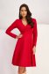 Red crepe dress up to the knee in cloche with crossed neckline - StarShinerS 1 - StarShinerS.com