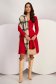 Red crepe dress up to the knee in cloche with crossed neckline - StarShinerS 3 - StarShinerS.com