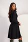 Black crepe knee-length dress with wrapover neckline - StarShinerS 2 - StarShinerS.com