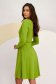 Olive Green Crepe Dress Knee-Length A-line with Crossover Neckline - StarShinerS 2 - StarShinerS.com