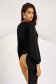 Women's blouse made of black crepe, fitted with puff sleeves made of veil - StarShinerS 2 - StarShinerS.com