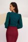Dark Green Crepe Ladies Blouse with Puffed Voile Sleeves - StarShinerS 2 - StarShinerS.com