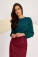 Dark Green Crepe Ladies Blouse with Puffed Voile Sleeves - StarShinerS 1 - StarShinerS.com