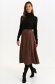 Brown skirt from ecological leather from suede midi cloche accessorized with belt 2 - StarShinerS.com