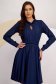 Navy Georgette Midi A-line Dress with Elastic Waistband Accessorized with Detachable Belt - StarShinerS 6 - StarShinerS.com