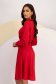 Red Georgette Midi Dress in A-line with Elastic Waist Accessorized with Detachable Cord - StarShinerS 4 - StarShinerS.com