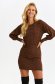 Brown dress jersey short cut pencil with elastic waist 1 - StarShinerS.com