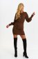 Brown dress jersey short cut pencil with elastic waist 2 - StarShinerS.com