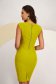 Olive Green Elastic Fabric Knee-Length Pencil Dress - StarShinerS 5 - StarShinerS.com