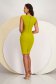 Olive Green Elastic Fabric Knee-Length Pencil Dress - StarShinerS 3 - StarShinerS.com