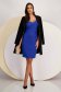 Blue Elastic Fabric Knee-Length Pencil Dress with Puffed Sleeves - StarShinerS 3 - StarShinerS.com