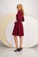 Cherry Elastic Fabric Dress in A-Line with Belt and Side Pockets - StarShinerS 4 - StarShinerS.com