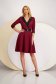Cherry Elastic Fabric Dress in A-Line with Belt and Side Pockets - StarShinerS 5 - StarShinerS.com