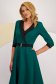 Green elastic fabric dress in flared style accessorized with cord and side pockets - StarShinerS 6 - StarShinerS.com