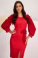 Red Elastic Fabric Pencil Dress with Voal Sleeves up to the Knee - StarShinerS 6 - StarShinerS.com