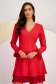 Red short elastic fabric dress in a-line style with veil ruffles - StarShinerS 6 - StarShinerS.com