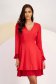 Red short elastic fabric dress in a-line style with veil ruffles - StarShinerS 1 - StarShinerS.com