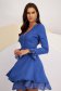 Blue Short Elastic Fabric Dress in Clos with Veil Ruffles - StarShinerS 6 - StarShinerS.com