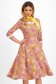 Rochie din stofa elastica roz midi in clos cu imprimeu floral digital - StarShinerS 1 - StarShinerS.ro