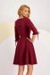 Cherry Elastic Fabric Dress Knee Length A-line with Decorative Ruffles - StarShinerS 2 - StarShinerS.com