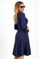 Rochie din stofa elastica bleumarin pana la genunchi in clos cu volanase decorative - StarShinerS 2 - StarShinerS.ro