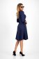 Rochie din stofa elastica bleumarin pana la genunchi in clos cu volanase decorative - StarShinerS 4 - StarShinerS.ro