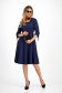 Rochie din stofa elastica bleumarin pana la genunchi in clos cu volanase decorative - StarShinerS 3 - StarShinerS.ro