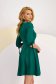 Dark Green Elastic Fabric Knee-Length Dress with Decorative Ruffles - StarShinerS 2 - StarShinerS.com