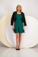 Dark Green Elastic Fabric Knee-Length Dress with Decorative Ruffles - StarShinerS 3 - StarShinerS.com