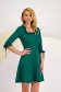 Rochie din stofa elastica verde-inchis pana la genunchi in clos cu volanase decorative - StarShinerS 7 - StarShinerS.ro