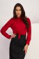 Ladies' red voile blouse with wide cut and decorative front frill - StarShinerS 1 - StarShinerS.com
