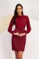 Voile and Stretchy Cherry Short Pencil Dress with Front Ruffle - StarShinerS 1 - StarShinerS.com