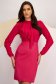 Rochie din voal si stofa elastica roz scurta tip creion cu volanas frontal - StarShinerS 6 - StarShinerS.ro