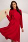 Red midi veil dress in skater style with waist elastic and front ruffle - StarShinerS 6 - StarShinerS.com