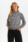 Black women`s blouse thin fabric loose fit dogtooth 1 - StarShinerS.com