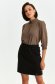 Brown women`s shirt thin fabric loose fit with puffed sleeves with 3/4 sleeves 1 - StarShinerS.com