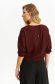 Burgundy women`s blouse thin fabric loose fit with 3/4 sleeves with puffed sleeves 3 - StarShinerS.com