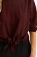 Burgundy women`s blouse thin fabric loose fit with 3/4 sleeves with puffed sleeves 5 - StarShinerS.com