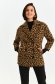 Brown coat from ecological fur straight with pockets 1 - StarShinerS.com