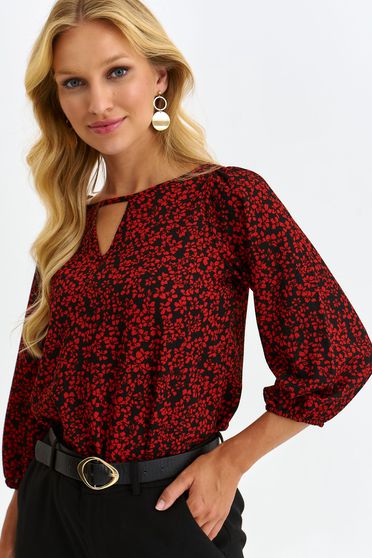 Red women`s blouse thin fabric loose fit