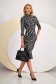 Rochie din tricot subtire gri midi tip creion cu slit frontal - StarShinerS 7 - StarShinerS.ro