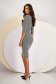 - StarShinerS white dress knitted midi pencil with 3/4 sleeves back slit 2 - StarShinerS.com