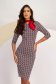 - StarShinerS red dress knitted midi pencil with 3/4 sleeves back slit 1 - StarShinerS.com