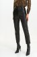Black trousers from ecological leather conical high waisted 2 - StarShinerS.com