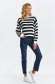 Black sweater knitted loose fit horizontal stripes 1 - StarShinerS.com
