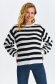 Black sweater knitted loose fit horizontal stripes 4 - StarShinerS.com