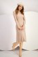 Thin and Fine Nude Knit Midi Flare Dress with High Collar - SunShine 1 - StarShinerS.com